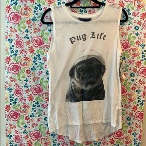 NWT- French connection “pug life” shirt